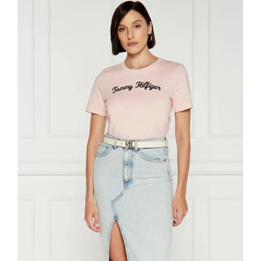 Tommy Hilfiger T-shirt | Regular Fit ze sklepu Gomez Fashion Store w kategorii Bluzki damskie - zdjęcie 184324453