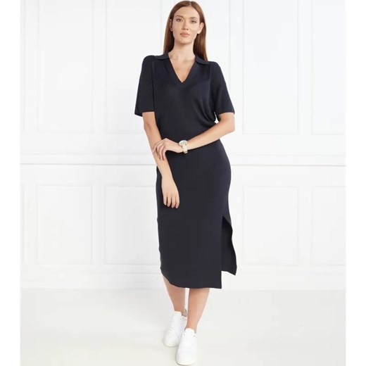 Tommy Hilfiger Sukienka OPEN POLO BLOUSSON SS | z dodatkiem jedwabiu ze sklepu Gomez Fashion Store w kategorii Sukienki - zdjęcie 184324481