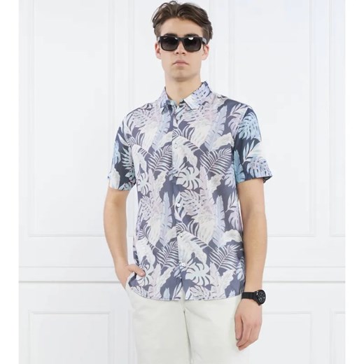 GUESS Koszula SS ECO RAYON INDGO T | Slim Fit ze sklepu Gomez Fashion Store w kategorii Koszule męskie - zdjęcie 184325164