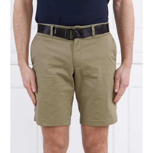 Calvin Klein Szorty + pasek MODERN TWILL | Slim Fit Calvin Klein 38 Gomez Fashion Store wyprzedaż