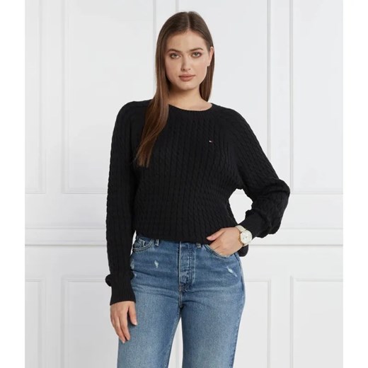 Tommy Hilfiger Sweter CO MINI CABLE | Regular Fit ze sklepu Gomez Fashion Store w kategorii Swetry damskie - zdjęcie 184325790