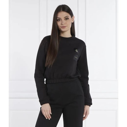 Calvin Klein Jeans Bluza SATIN BOXES | Cropped Fit ze sklepu Gomez Fashion Store w kategorii Bluzy damskie - zdjęcie 184325920