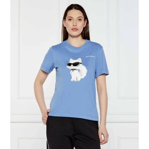 Karl Lagerfeld T-shirt IKON AQUARELLE | Regular Fit ze sklepu Gomez Fashion Store w kategorii Bluzki damskie - zdjęcie 184325964