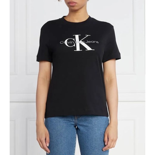 Calvin Klein Jeans T-shirt CORE MONOLOGO | Regular Fit ze sklepu Gomez Fashion Store w kategorii Bluzki damskie - zdjęcie 184326063