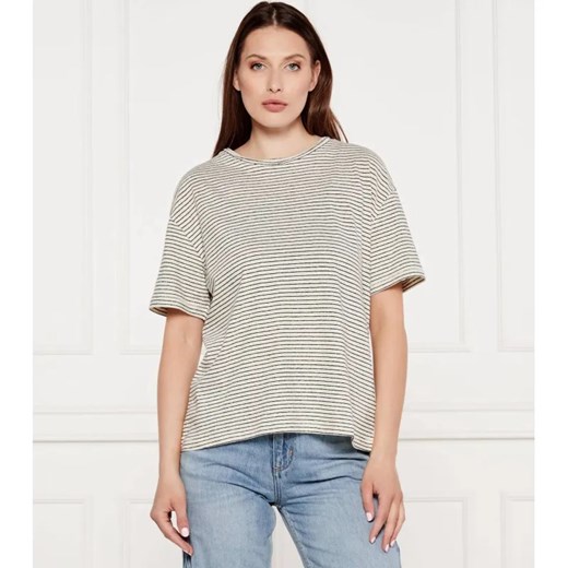 Tommy Hilfiger T-shirt | Loose fit | z dodatkiem lnu ze sklepu Gomez Fashion Store w kategorii Bluzki damskie - zdjęcie 184326244