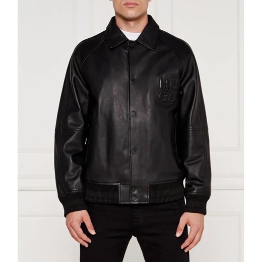 HUGO Skórzana kurtka bomber Larston | Regular Fit ze sklepu Gomez Fashion Store w kategorii Kurtki męskie - zdjęcie 184326290