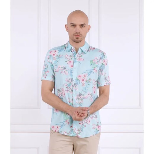 GUESS Koszula SS ECO RAYON WLD ORC | Slim Fit ze sklepu Gomez Fashion Store w kategorii Koszule męskie - zdjęcie 184326561