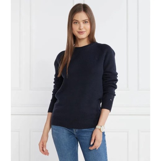 Tommy Hilfiger Wełniany sweter MID GG C-NK | Regular Fit ze sklepu Gomez Fashion Store w kategorii Swetry damskie - zdjęcie 184326622