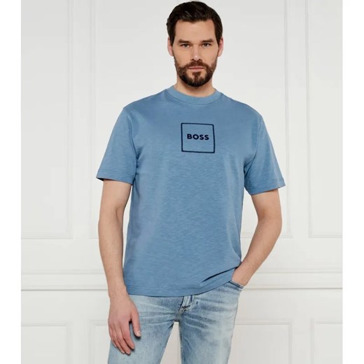 BOSS ORANGE T-shirt | Regular Fit | z dodatkiem lnu ze sklepu Gomez Fashion Store w kategorii T-shirty męskie - zdjęcie 184326732