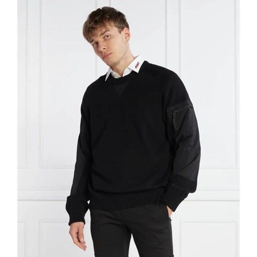 HUGO Sweter Sutil | Relaxed fit | z dodatkiem wełny ze sklepu Gomez Fashion Store w kategorii Swetry męskie - zdjęcie 184327954