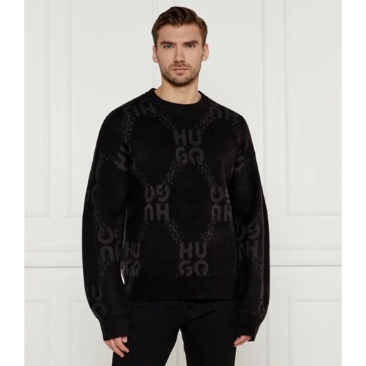 HUGO Sweter Shain | Regular Fit | z dodatkiem wełny ze sklepu Gomez Fashion Store w kategorii Swetry męskie - zdjęcie 184327973