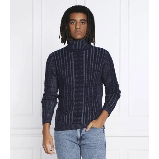 GUESS Golf BICOLOR CABLE | Regular Fit | z dodatkiem wełny ze sklepu Gomez Fashion Store w kategorii Swetry męskie - zdjęcie 184328482