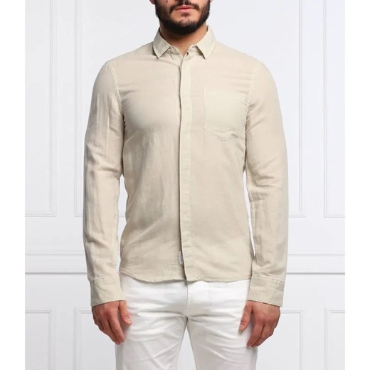 Calvin Klein Lniana koszula | Slim Fit ze sklepu Gomez Fashion Store w kategorii Koszule męskie - zdjęcie 184328550