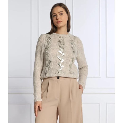 Marella SPORT Wełniany sweter FELIN | Slim Fit ze sklepu Gomez Fashion Store w kategorii Swetry damskie - zdjęcie 184329452