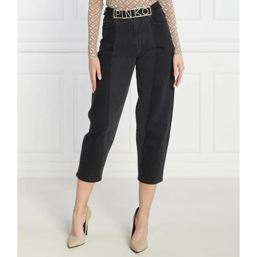 Pinko Jeansy MADDIE BELT MOM FIT DENIM BLA | Regular Fit ze sklepu Gomez Fashion Store w kategorii Jeansy damskie - zdjęcie 184330091