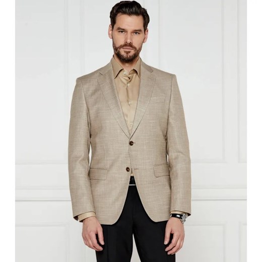 BOSS BLACK Wełniana marynarka H-Hutson-251 | Slim Fit | z dodatkiem lnu ze sklepu Gomez Fashion Store w kategorii Marynarki męskie - zdjęcie 184330564