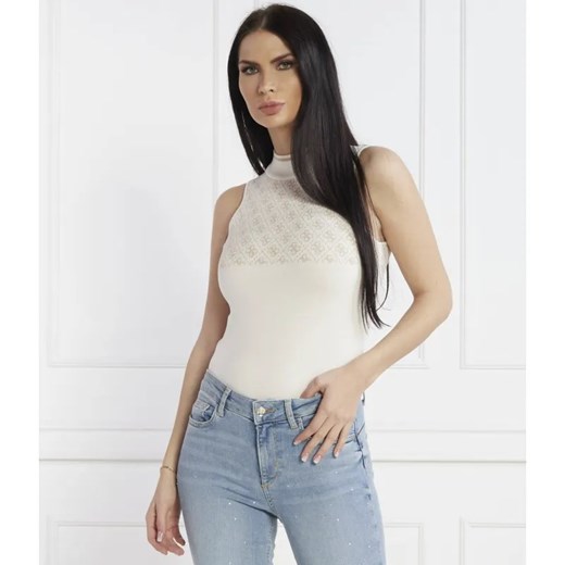 GUESS Top SL RN LISE 4G SWTR | Slim Fit ze sklepu Gomez Fashion Store w kategorii Bluzki damskie - zdjęcie 184330631