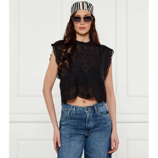 BOSS ORANGE Koronkowa bluzka C_Bredy | Cropped Fit ze sklepu Gomez Fashion Store w kategorii Bluzki damskie - zdjęcie 184330724