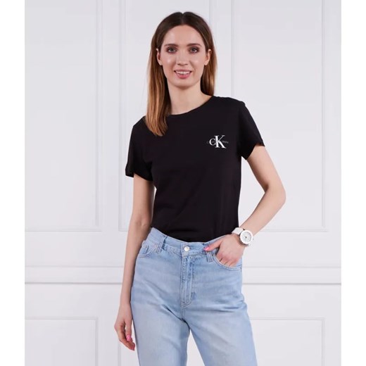 Calvin Klein Jeans T-shirt 2-pack MONOGRAM | Slim Fit ze sklepu Gomez Fashion Store w kategorii Bluzki damskie - zdjęcie 184331033