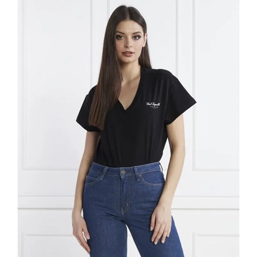 Karl Lagerfeld T-shirt hotel karl | Regular Fit ze sklepu Gomez Fashion Store w kategorii Bluzki damskie - zdjęcie 184331081