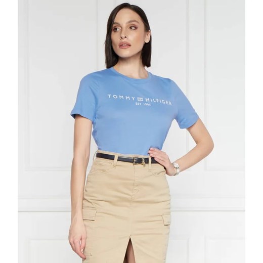 Tommy Hilfiger T-shirt REG CORP LOGO C-NK SS | Regular Fit ze sklepu Gomez Fashion Store w kategorii Bluzki damskie - zdjęcie 184331193