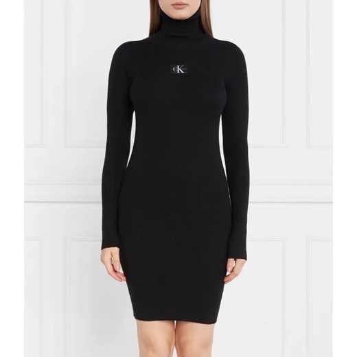 Calvin Klein Jeans Sukienka BADGE ROLL NECK ze sklepu Gomez Fashion Store w kategorii Sukienki - zdjęcie 184331203