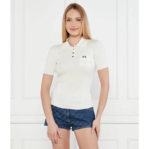 Elisabetta Franchi Polo | Slim Fit | z dodatkiem jedwabiu ze sklepu Gomez Fashion Store w kategorii Bluzki damskie - zdjęcie 184331794