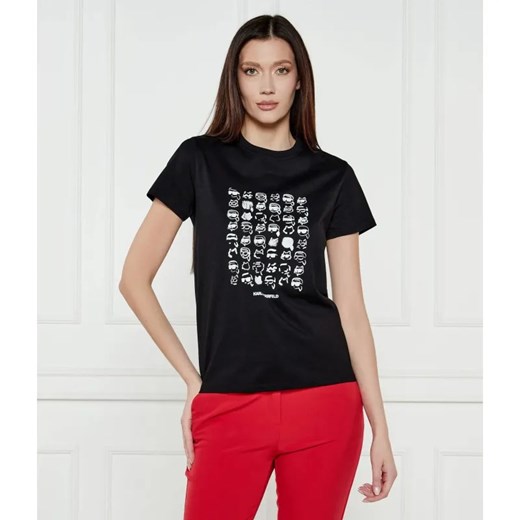 Karl Lagerfeld T-shirt IKON SEASONAL LOGO | Regular Fit ze sklepu Gomez Fashion Store w kategorii Bluzki damskie - zdjęcie 184332444