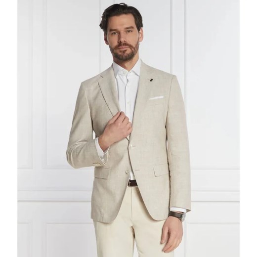 BOSS BLACK Marynarka H-Hutson-233 | Slim Fit | z dodatkiem lnu ze sklepu Gomez Fashion Store w kategorii Marynarki męskie - zdjęcie 184333293