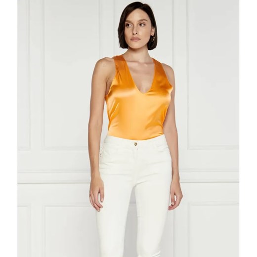 Patrizia Pepe Satynowy top | Regular Fit ze sklepu Gomez Fashion Store w kategorii Bluzki damskie - zdjęcie 184333310
