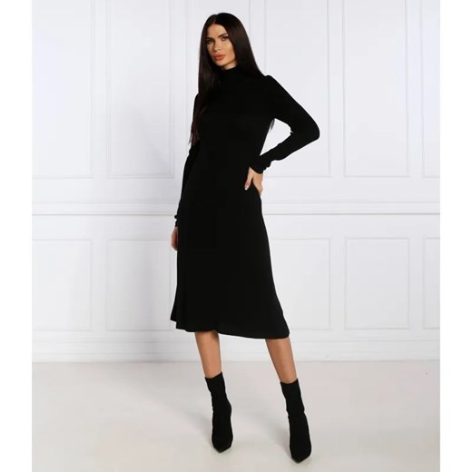 Tommy Hilfiger Sukienka RIB ROLL-NK | z dodatkiem jedwabiu Tommy Hilfiger M Gomez Fashion Store wyprzedaż