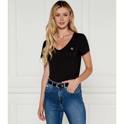 Calvin Klein Jeans T-shirt EMBROIDERY | Regular Fit ze sklepu Gomez Fashion Store w kategorii Bluzki damskie - zdjęcie 184333523