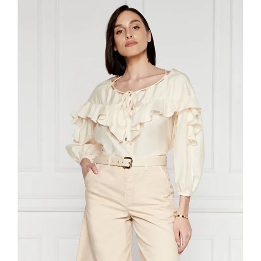 Pinko Bluzka BONES | Regular Fit | z dodatkiem jedwabiu ze sklepu Gomez Fashion Store w kategorii Bluzki damskie - zdjęcie 184333631