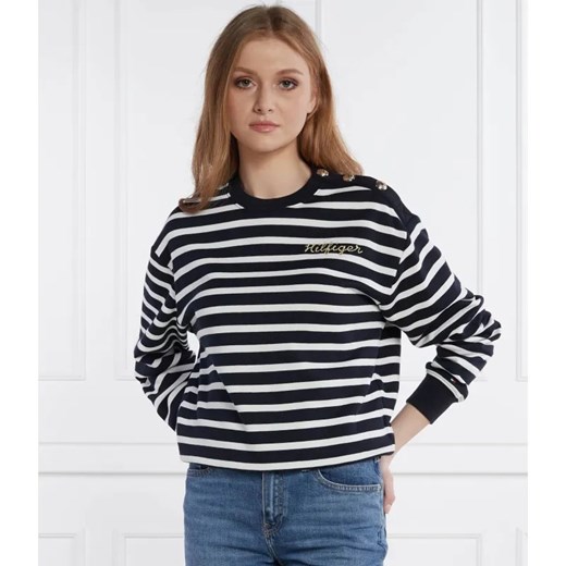 Tommy Hilfiger Bluza GOLD BUTTON | Regular Fit ze sklepu Gomez Fashion Store w kategorii Bluzy damskie - zdjęcie 184333801