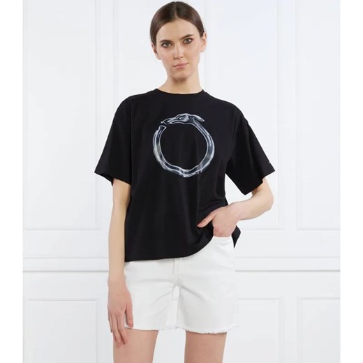 Trussardi T-shirt GREYHOUND HEATMAP PRINT COTTON JERSEY 30/1 | Relaxed fit ze sklepu Gomez Fashion Store w kategorii Bluzki damskie - zdjęcie 184333873