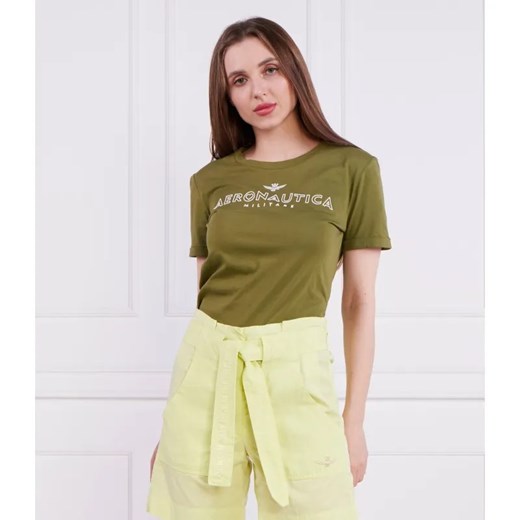 Aeronautica Militare T-shirt | Regular Fit ze sklepu Gomez Fashion Store w kategorii Bluzki damskie - zdjęcie 184334230