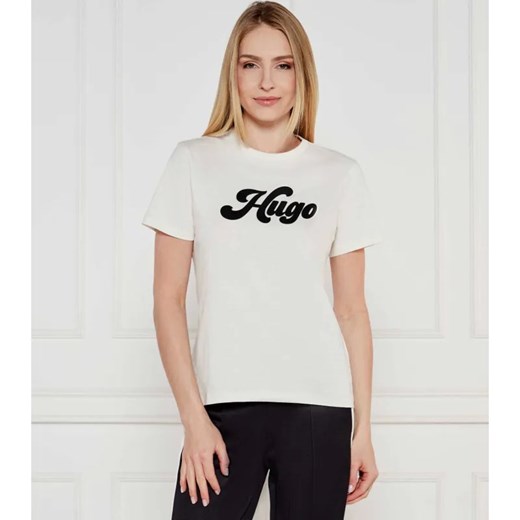 HUGO T-shirt Damacia_4 | Regular Fit ze sklepu Gomez Fashion Store w kategorii Bluzki damskie - zdjęcie 184335011