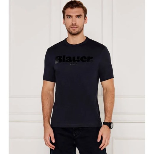 BLAUER T-shirt BOURNE | Regular Fit ze sklepu Gomez Fashion Store w kategorii T-shirty męskie - zdjęcie 184335160