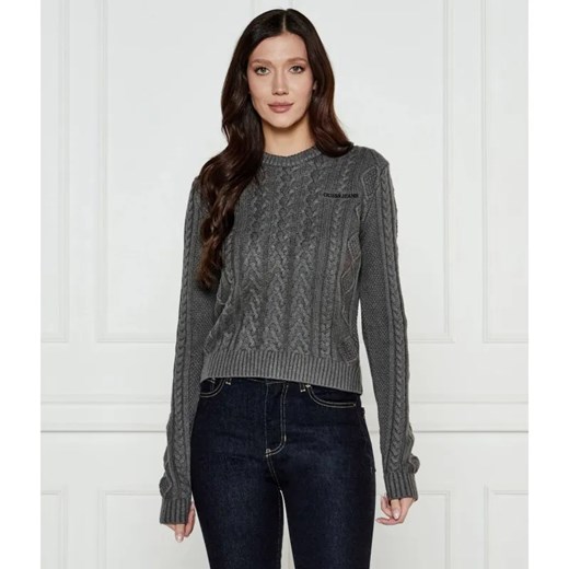 Guess Jeans Sweter | Regular Fit | z dodatkiem wełny ze sklepu Gomez Fashion Store w kategorii Swetry damskie - zdjęcie 184335241