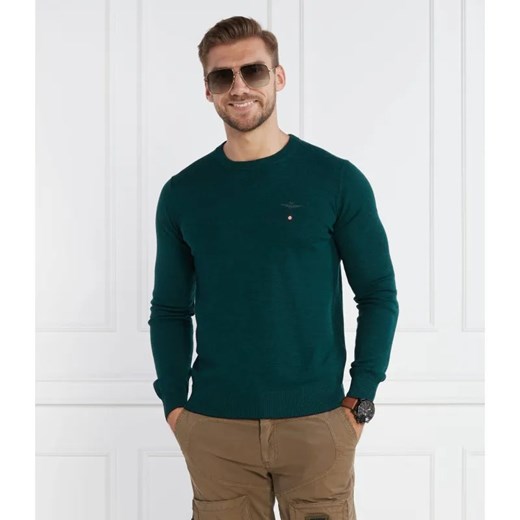 Aeronautica Militare Wełniany sweter | Regular Fit ze sklepu Gomez Fashion Store w kategorii Swetry męskie - zdjęcie 184335380