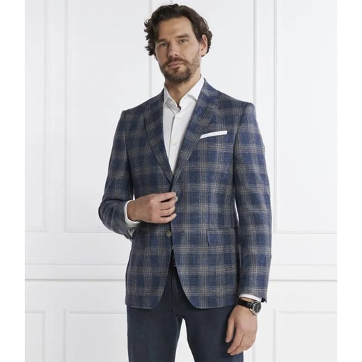 BOSS BLACK Wełniana marynarka H-Hutson-233 | Slim Fit | z dodatkiem lnu ze sklepu Gomez Fashion Store w kategorii Marynarki męskie - zdjęcie 184335412