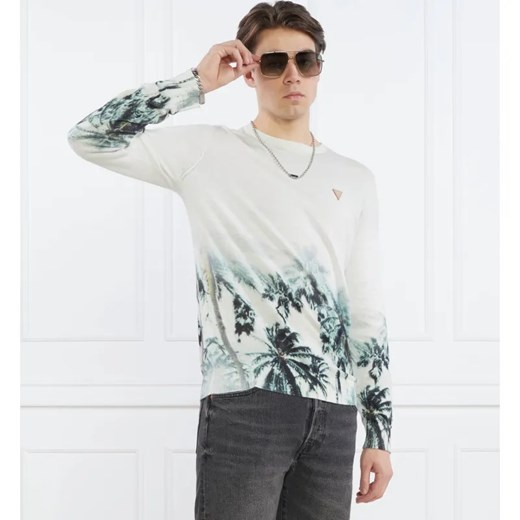GUESS Sweter TYSON LS CN ALLOVER | Regular Fit ze sklepu Gomez Fashion Store w kategorii Swetry męskie - zdjęcie 184335771