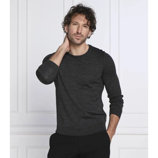 BOSS BLACK Wełniany sweter Leno-P | Slim Fit ze sklepu Gomez Fashion Store w kategorii Swetry męskie - zdjęcie 184335833