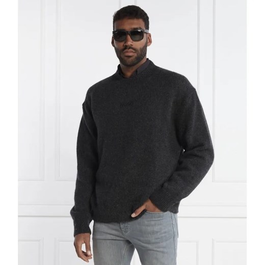 HUGO Sweter | Oversize fit | z dodatkiem wełny ze sklepu Gomez Fashion Store w kategorii Swetry męskie - zdjęcie 184335952