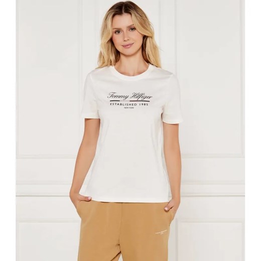 Tommy Hilfiger T-shirt | Regular Fit ze sklepu Gomez Fashion Store w kategorii Bluzki damskie - zdjęcie 184336030