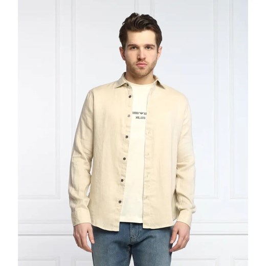 Emporio Armani Lniana koszula | Regular Fit ze sklepu Gomez Fashion Store w kategorii Koszule męskie - zdjęcie 184336082