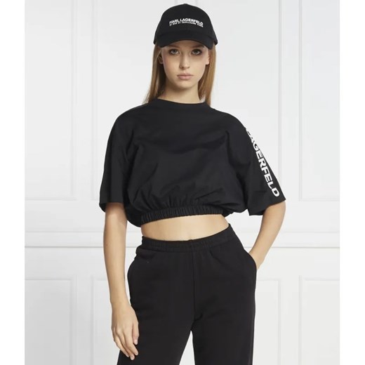 Karl Lagerfeld T-shirt nylon mix | Relaxed fit ze sklepu Gomez Fashion Store w kategorii Bluzki damskie - zdjęcie 184336544