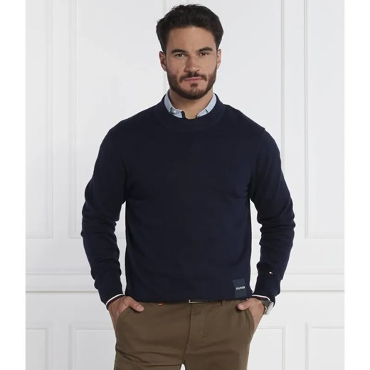 Tommy Hilfiger Sweter MONOTYPE GS TIPPED | Regular Fit | z dodatkiem jedwabiu ze sklepu Gomez Fashion Store w kategorii Swetry męskie - zdjęcie 184336641