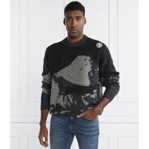 HUGO Wełniany sweter Sermatt | Oversize fit ze sklepu Gomez Fashion Store w kategorii Swetry męskie - zdjęcie 184336673
