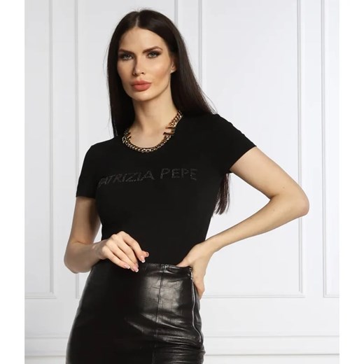 Patrizia Pepe T-shirt MAGLIA | Slim Fit ze sklepu Gomez Fashion Store w kategorii Bluzki damskie - zdjęcie 184336701